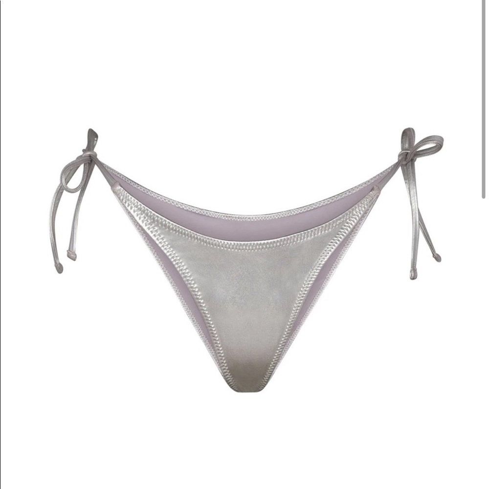 NWT SKIMS METALLIC BIKINI BOTTOMS